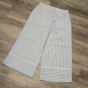 English Factory Wide Leg Cropped Strped Pants Sz Small